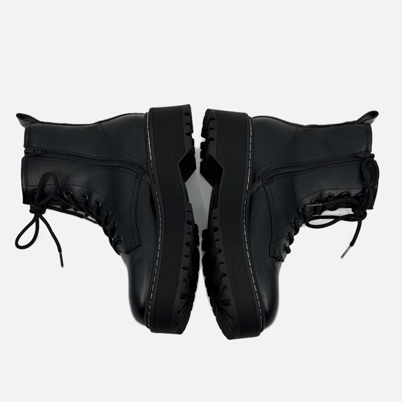 Universal Thread Target Black Combat Boots Lug Sole Lace Up Zip Ankle Size 8 - Picture 4 of 15